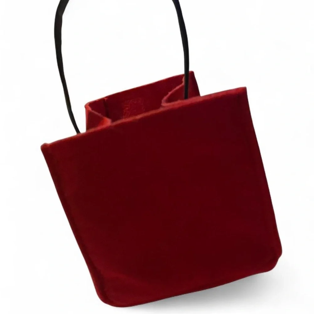 Red felt shopping basket purse